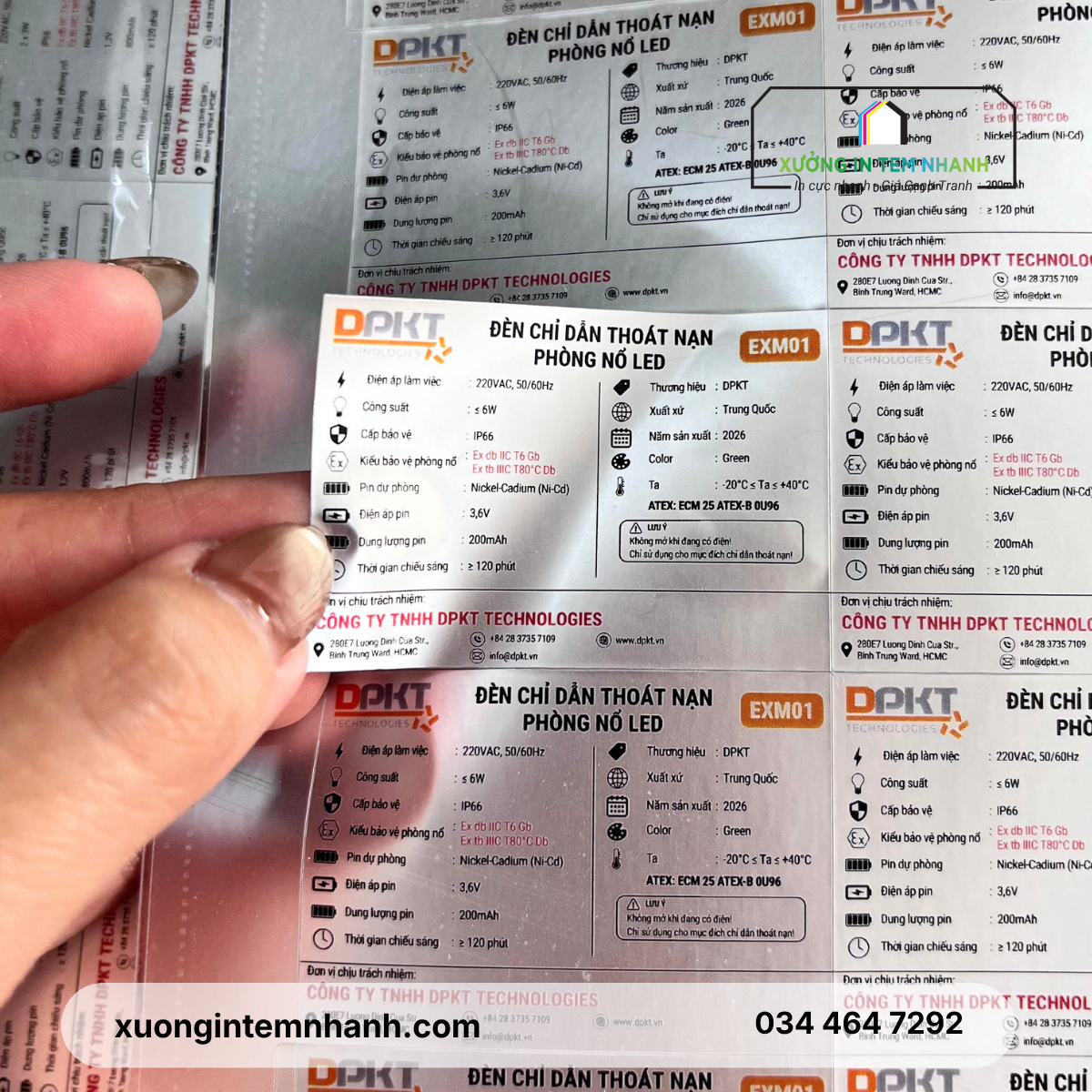 In tem decal xi bạc cao cấp chống xước, chịu nhiệt cho thiết bị y tế