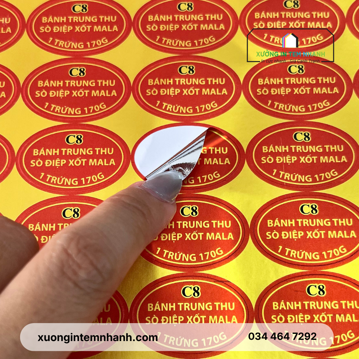 In tem decal xi vàng ánh kim cao cấp chống nước