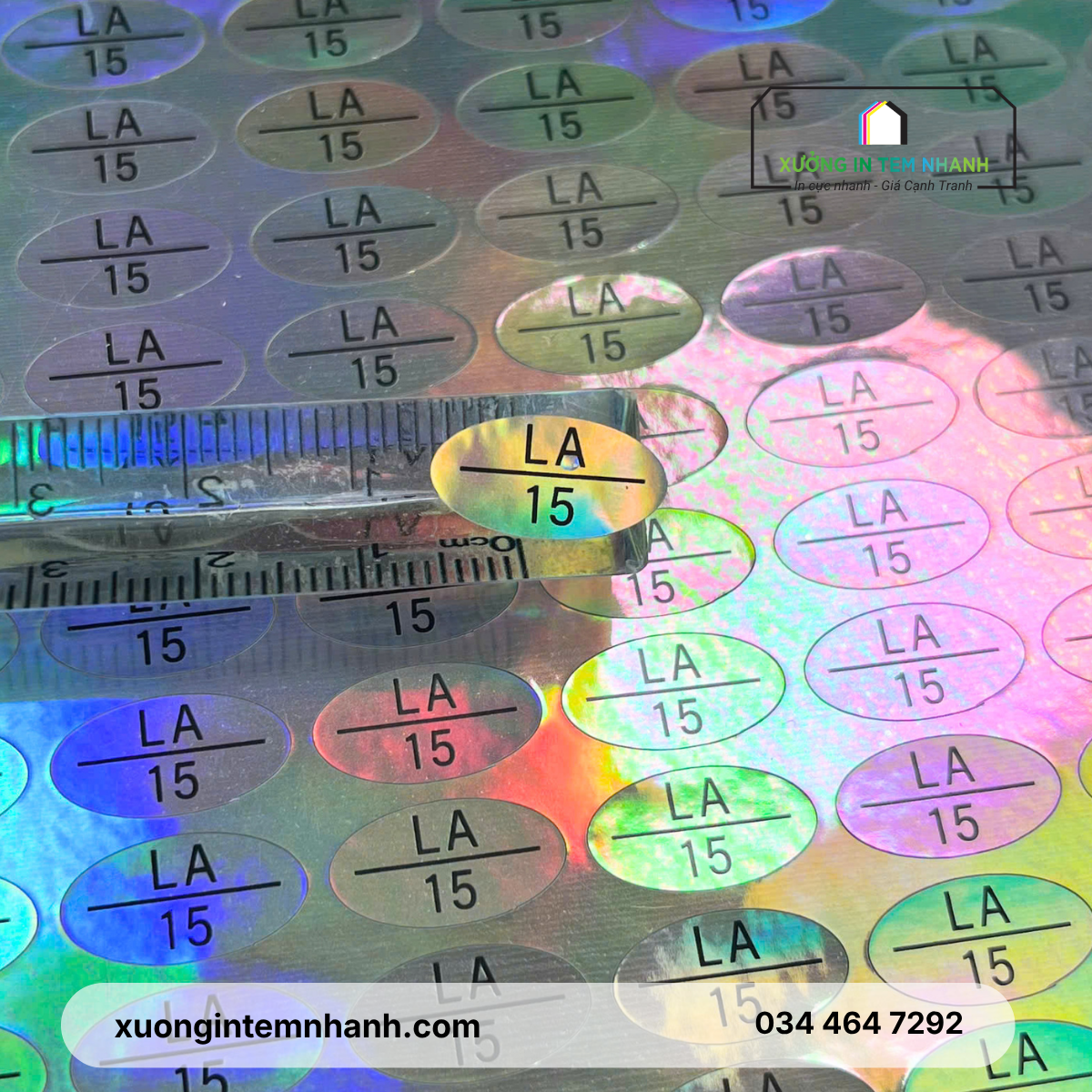 In tem decal 7 màu hologram chống giả cho lõi lọc nước và thiết bị sức khỏe